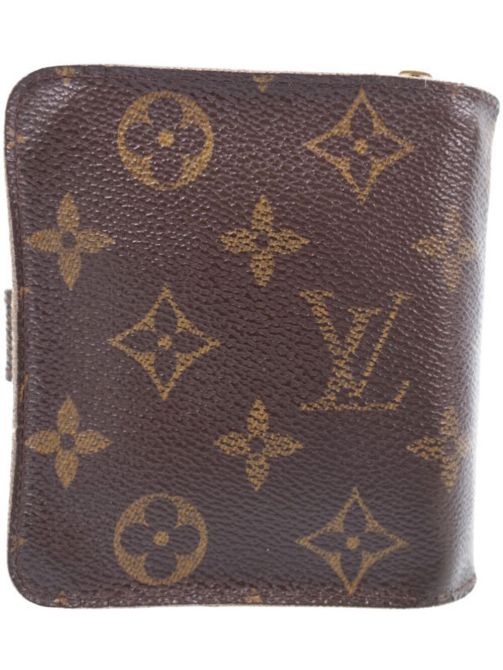 Louis Vuitton Monogram Bi Compact Short Wallet Zip fold Brown